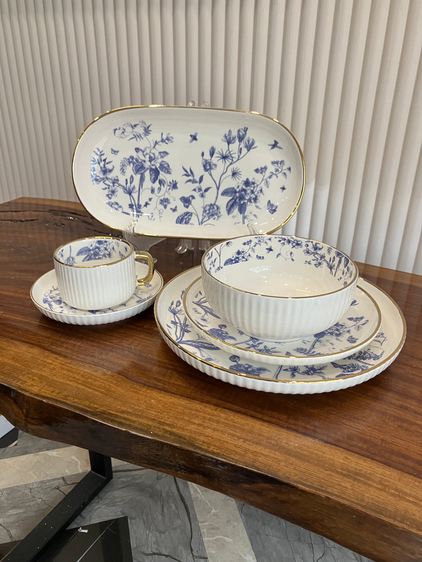 Danny Home Blue Gold Breakfast Set 32Pcs