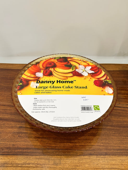 Danny Home Large Glass Cake Stand Golden