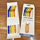 Colourful Glass Straw 5Pcs