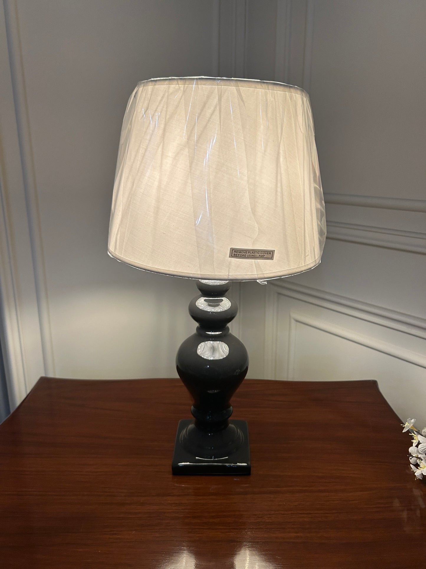 Danny Home Ceramic Dark Grey Lamp 1Pcs