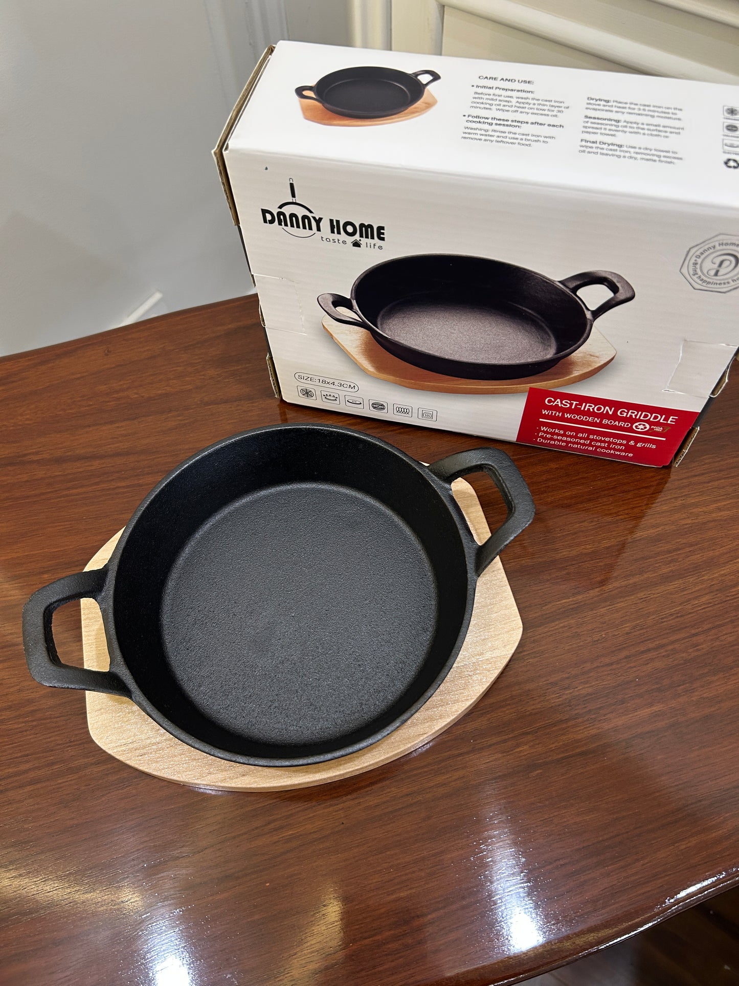Danny Home Cast-Iron Skillet Round 1Pcs