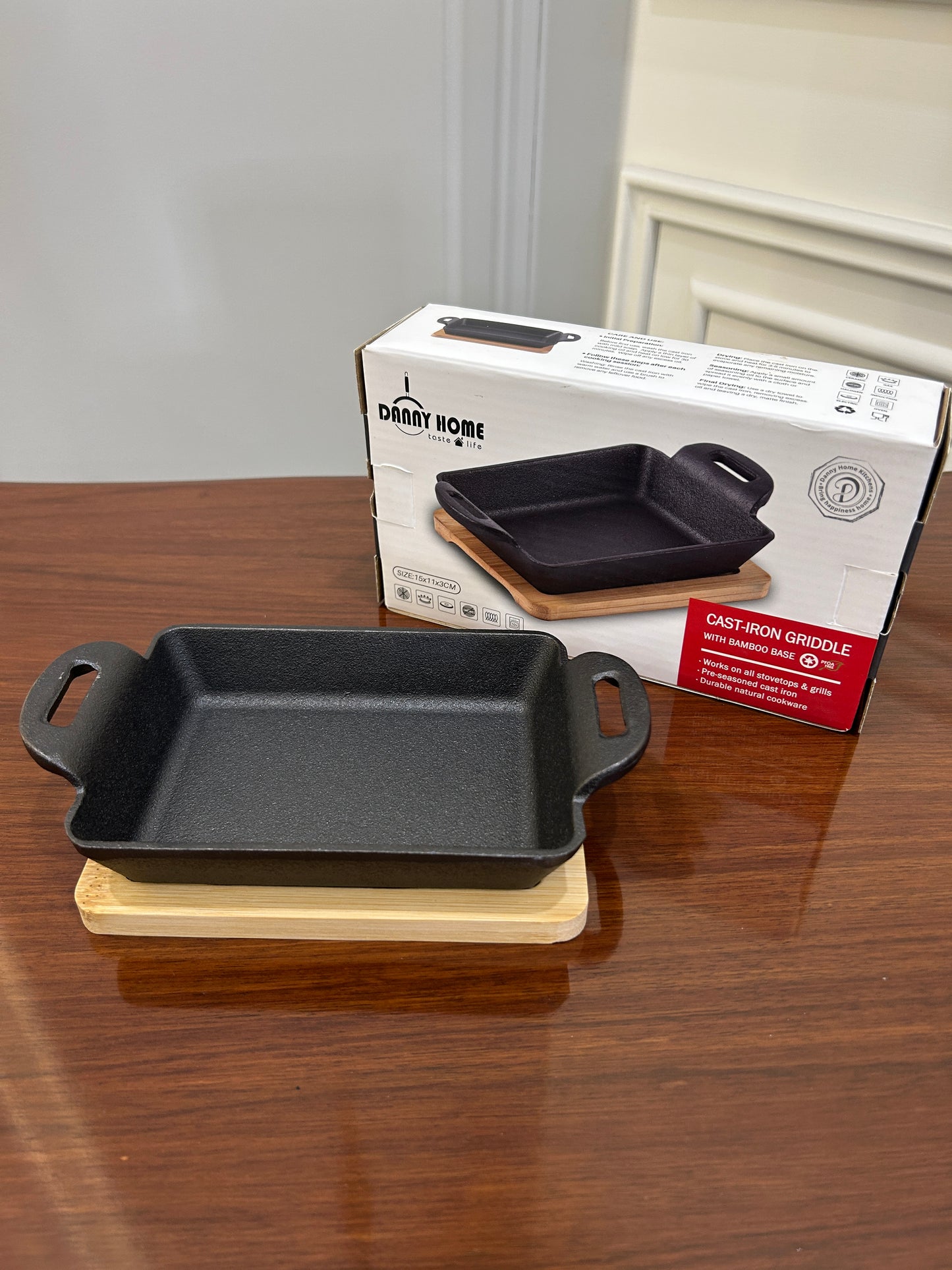 Danny Home Cast-Iron Skillet Rectangle 1Pcs