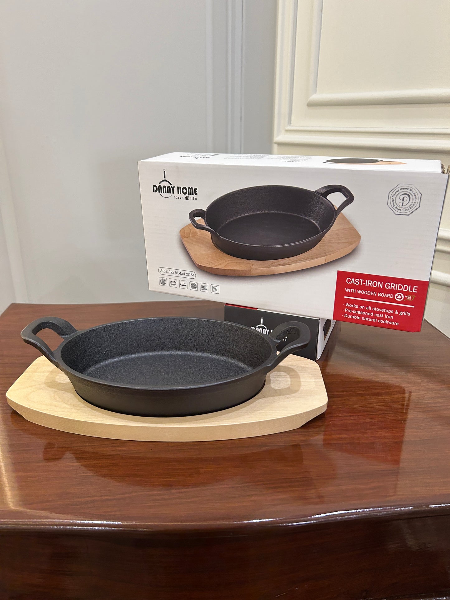 Danny Home Cast-Iron Skillet Oval Small 1Pcs