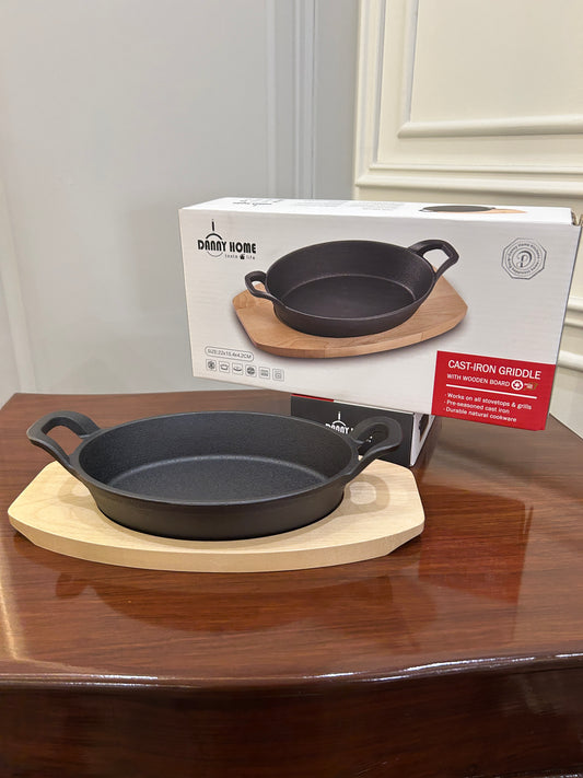 Danny Home Cast-Iron Skillet Oval Small 1Pcs