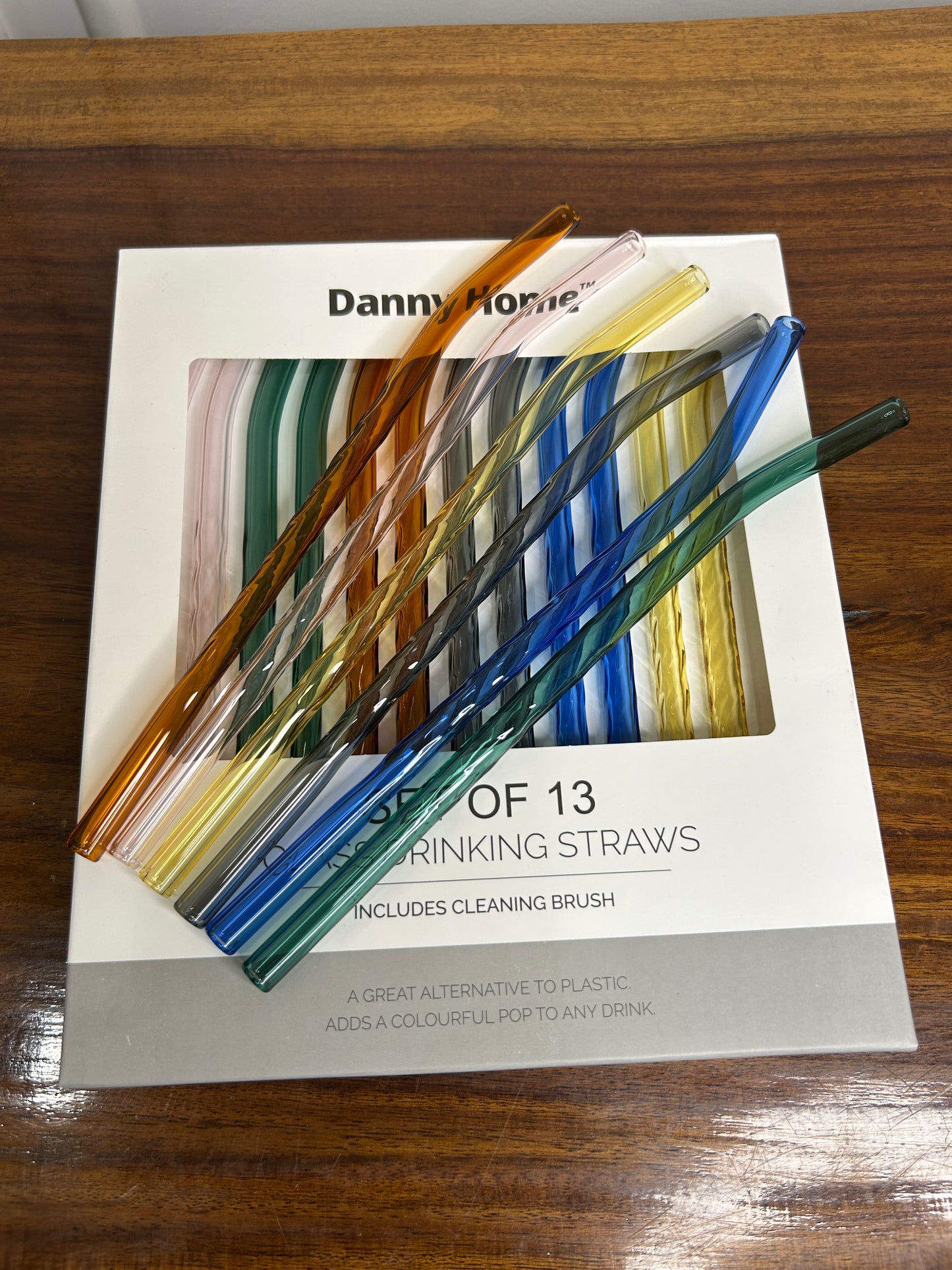 Danny Home Multicolour Glass Straw 13Pcs