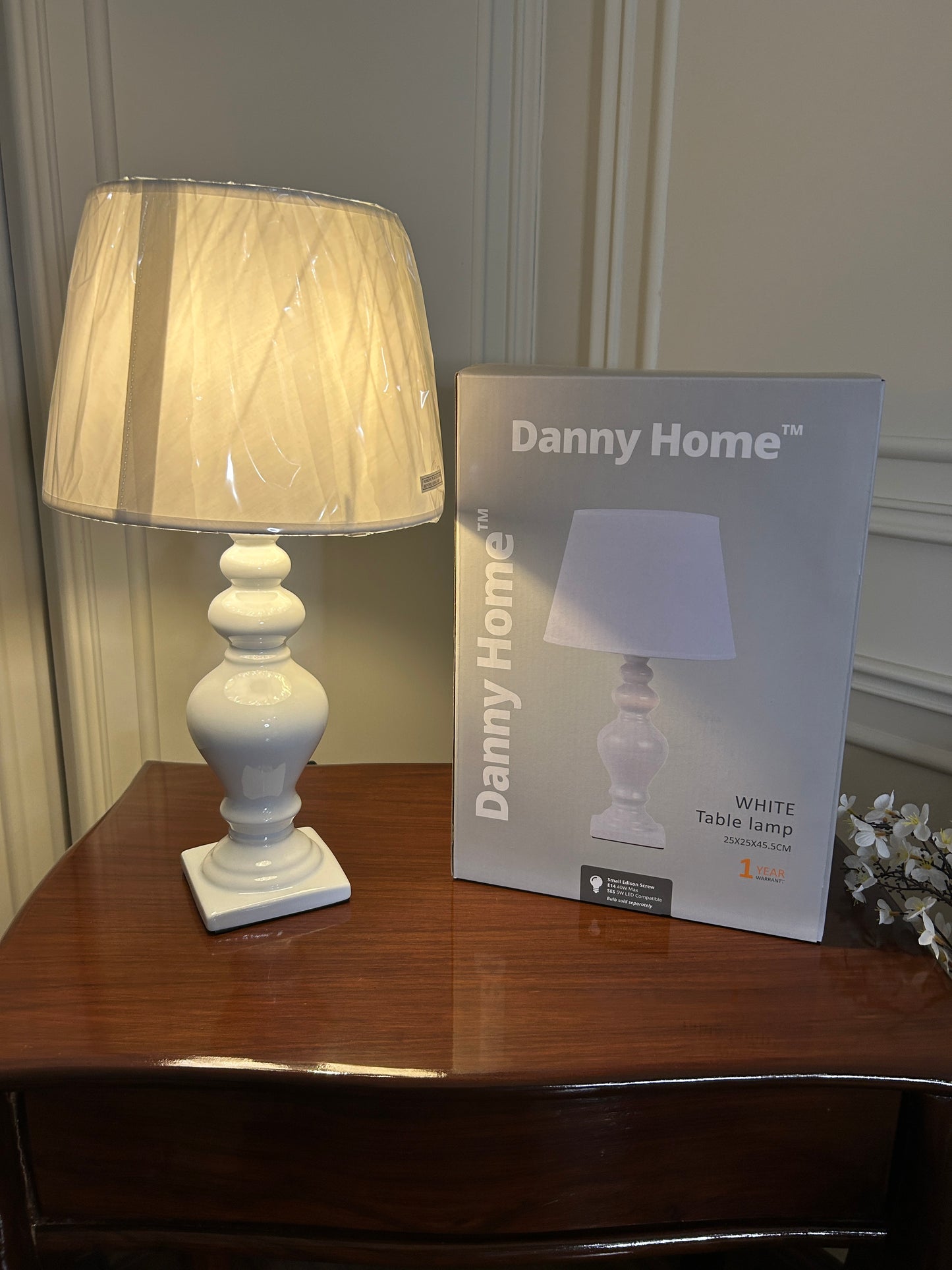 Danny Home Ceramic White Lamp 1Pcs