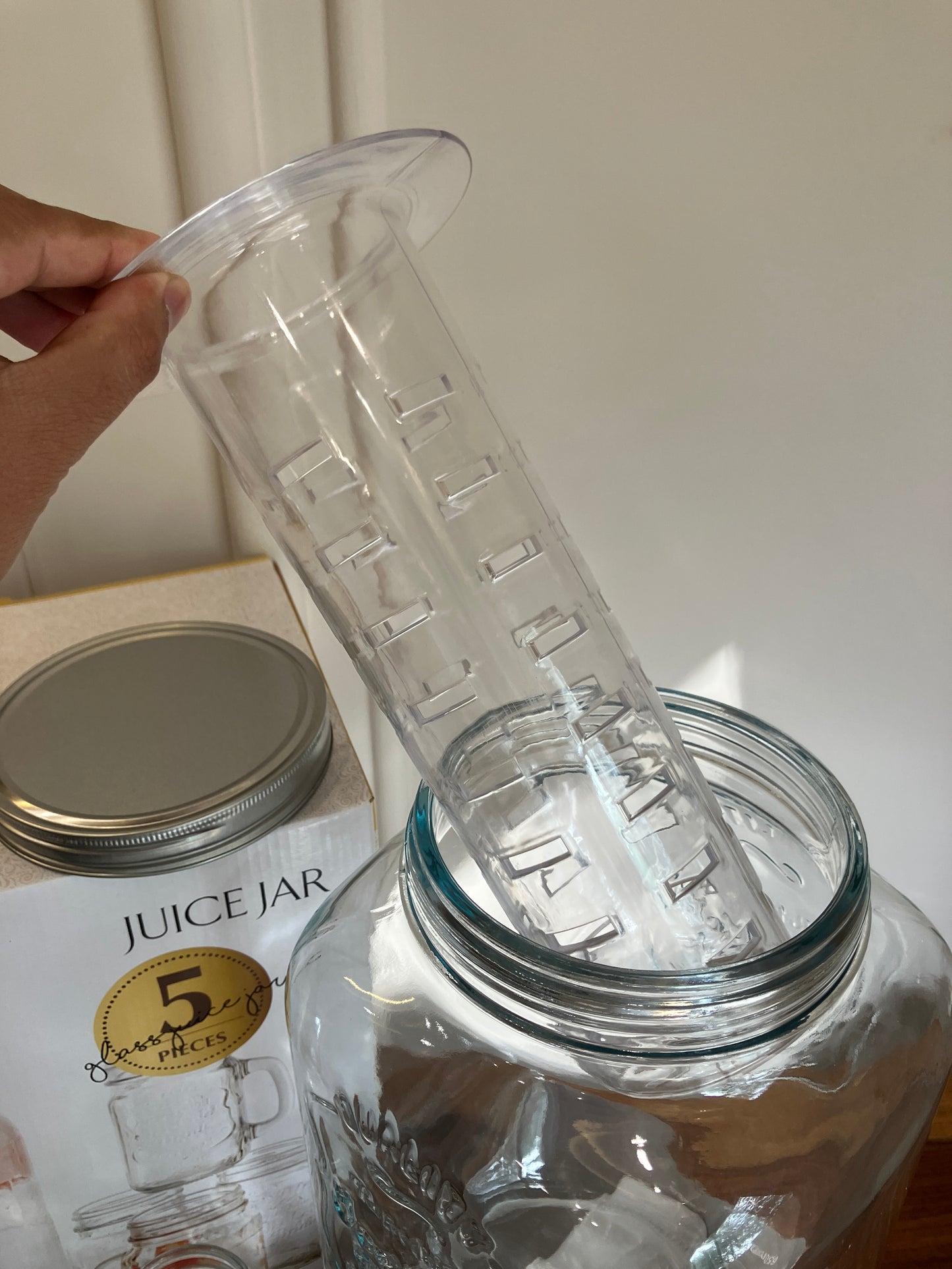 Danny Home Glass Dispenser & Mason Jars 5Pcs