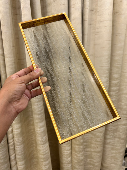 Golden Acrylic Decor Tray Waves 1Pcs