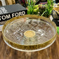 Golden Fancy Glass Platter Large