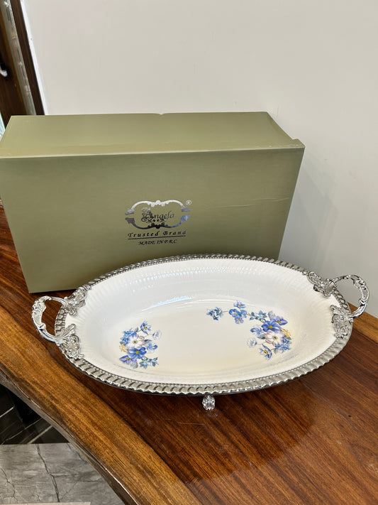 Angela Blue Rose Dish 1Pcs