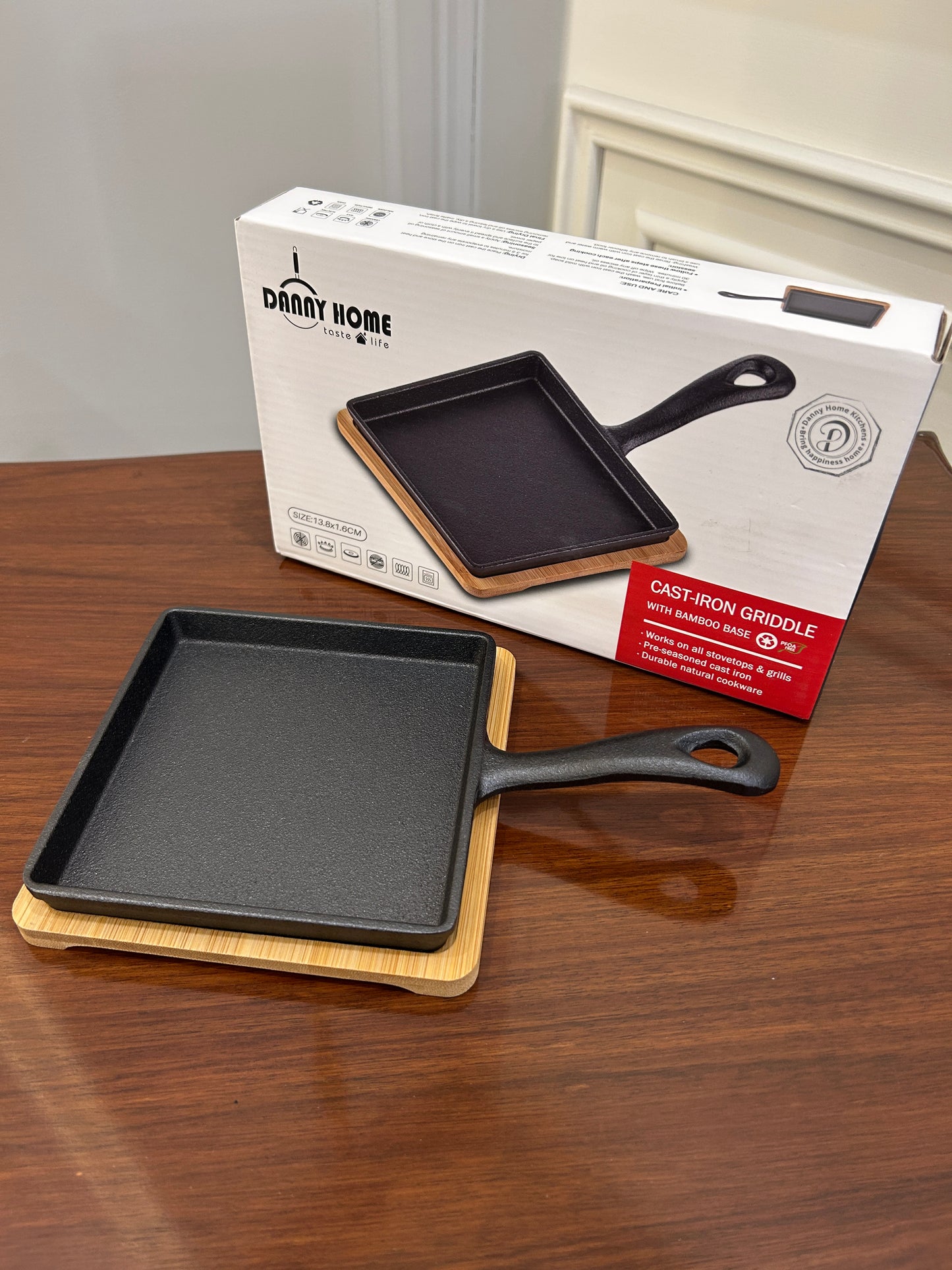 Danny Home Cast-Iron Skillet Square 1Pcs