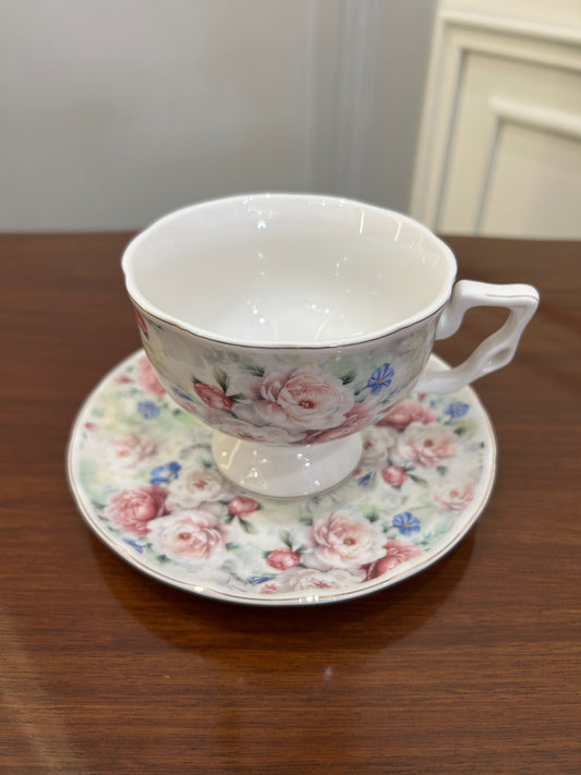 Premium Vintage Petal Cup Saucer Set 12Pcs