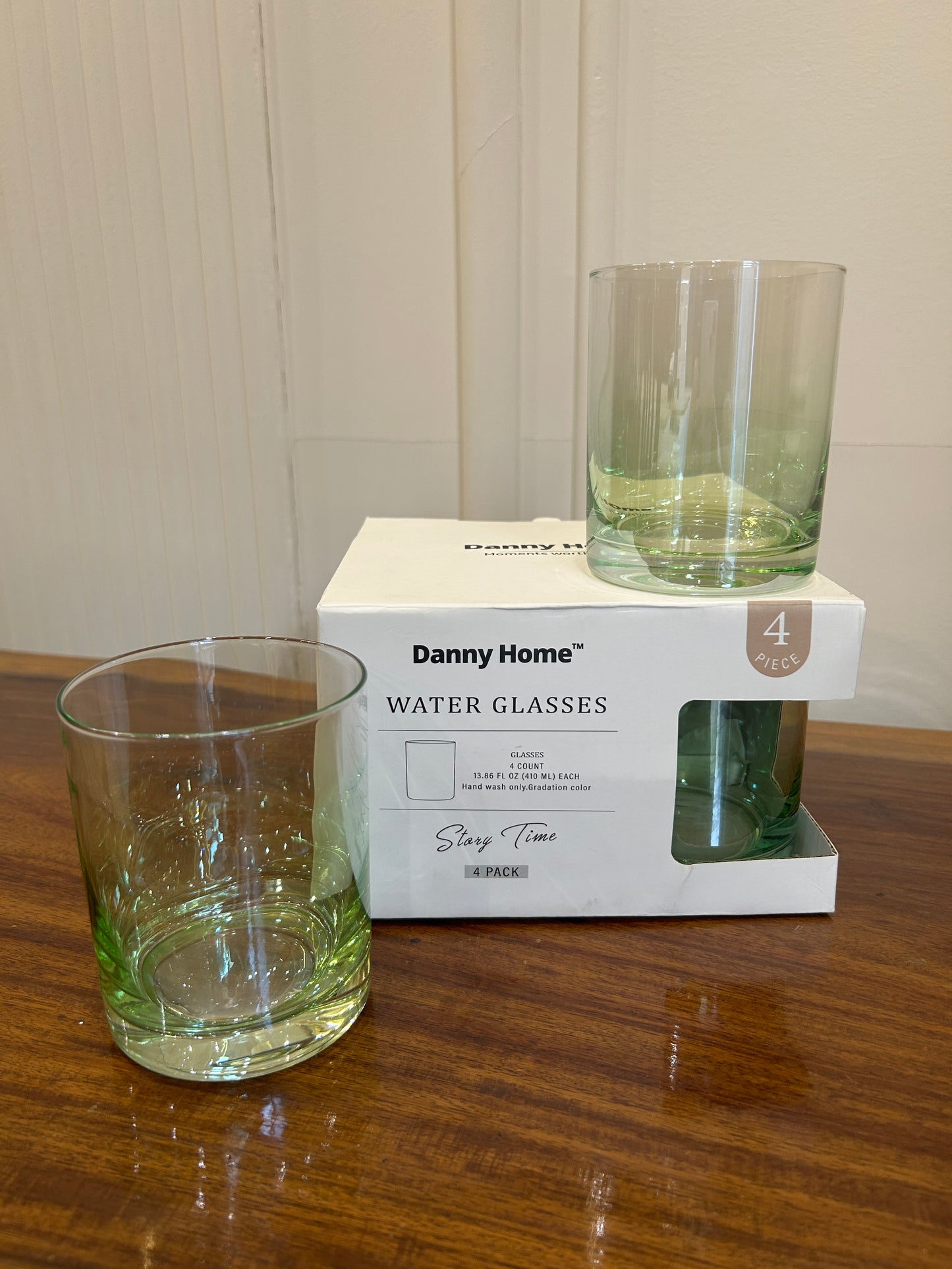 Danny Home Green Gradient Glass 4Pcs (410ml)