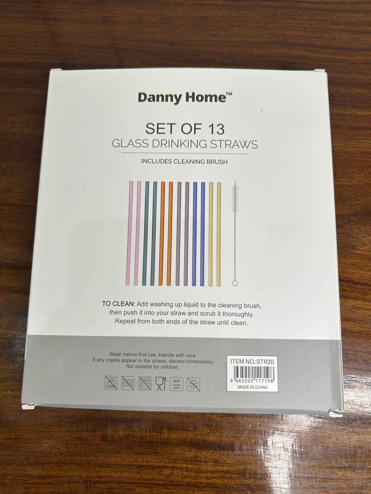 Danny Home Multicolour Glass Straw 13Pcs