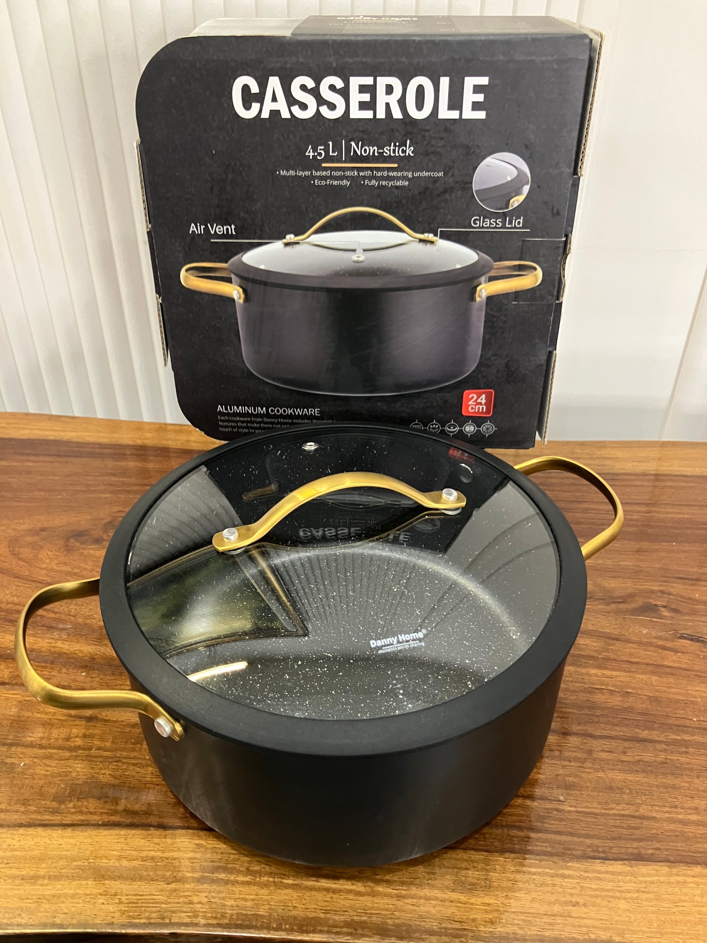 Danny Home Aluminium Non-Stick Casserole 4.5L