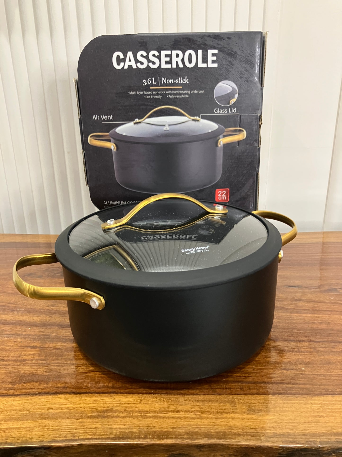 Danny Home Aluminium Non-Stick Casserole 3.6L