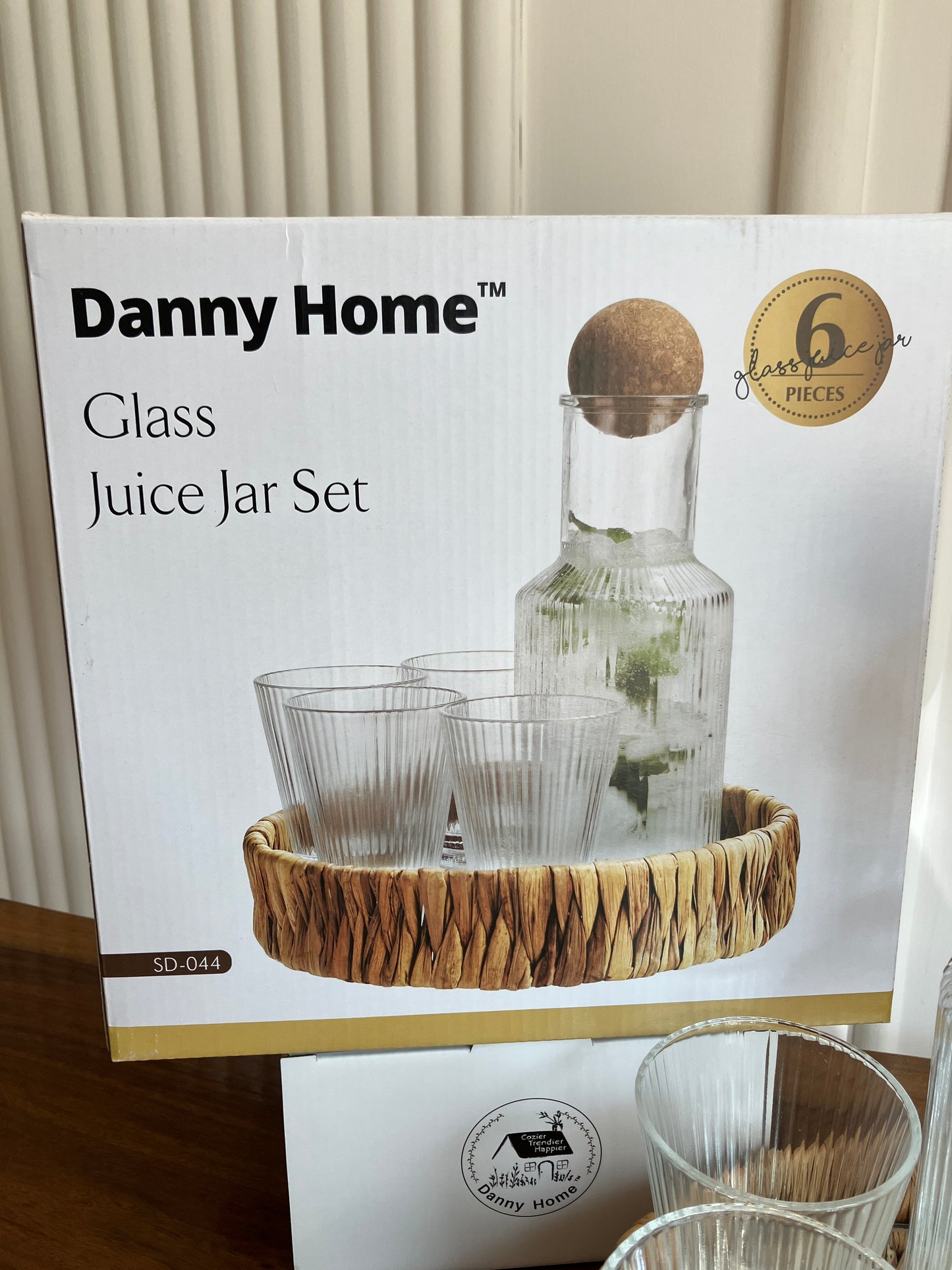 Danny Home Glass Juice Jar Set 6Pcs