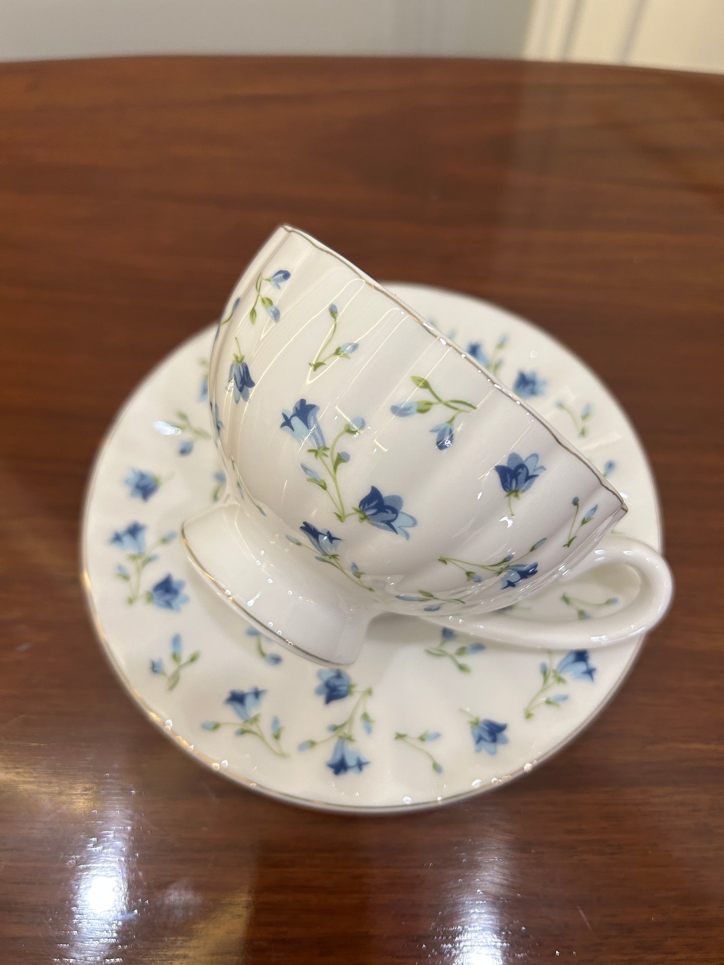 Premium Blue Bloom Cup Saucer Set 12Pcs