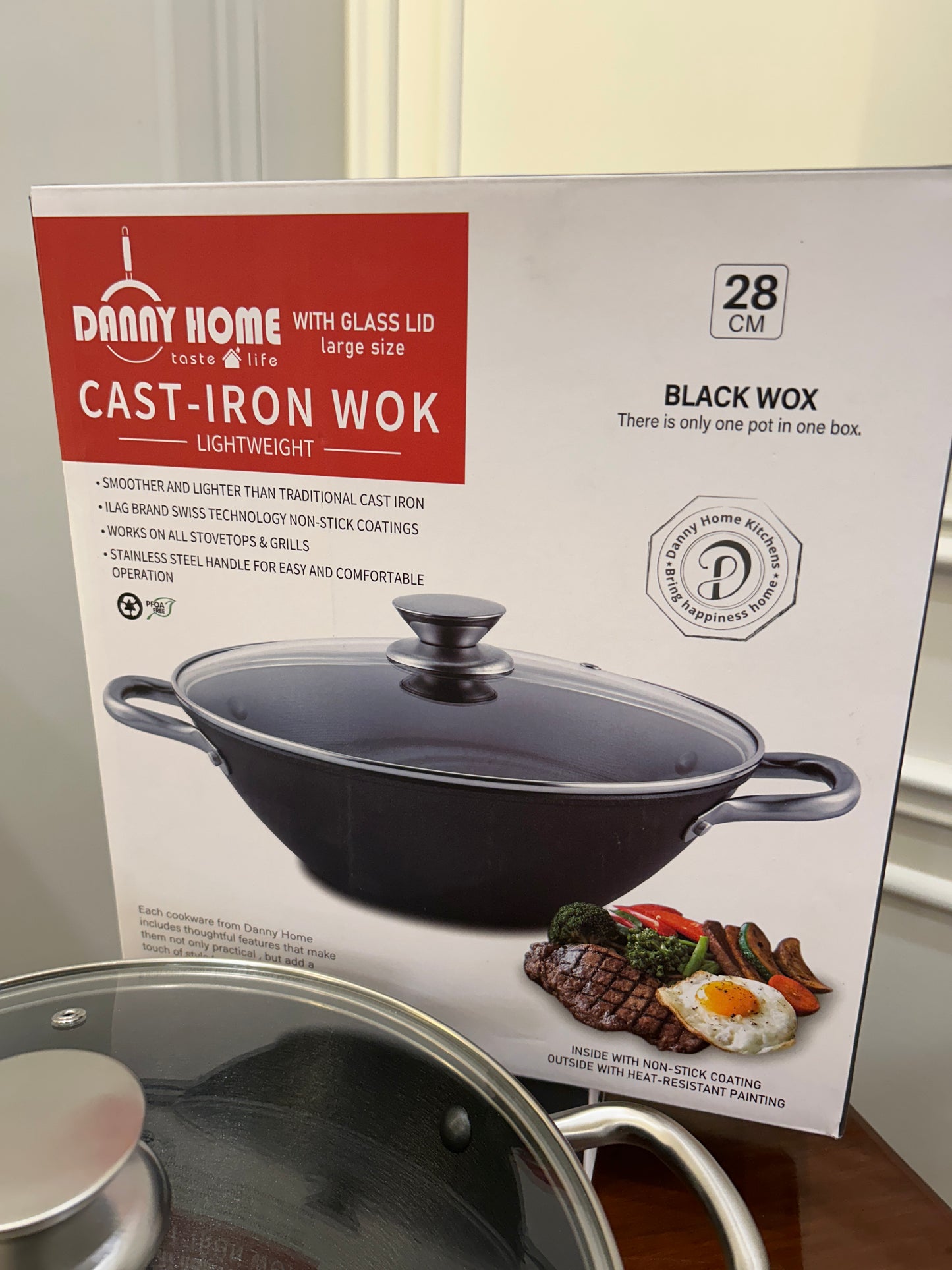 Danny Home Cast-Iron Wok 28CM