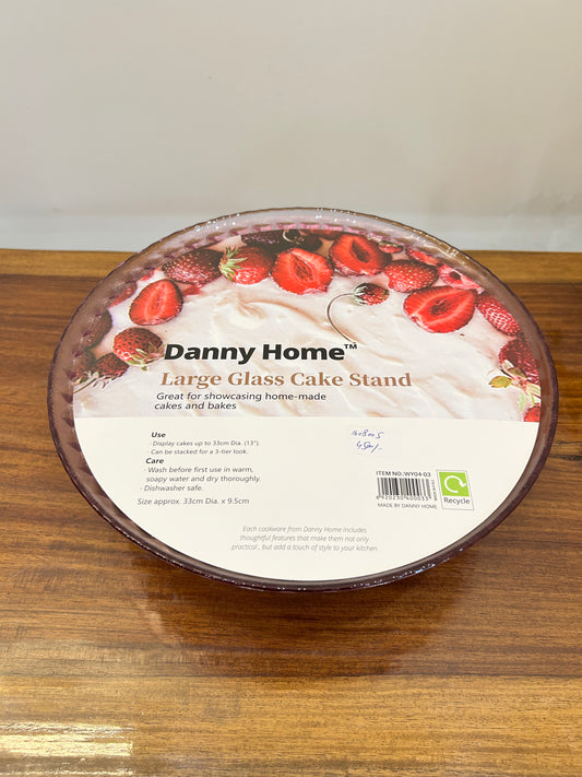 Danny Home Large Glass Cake Stand Purple