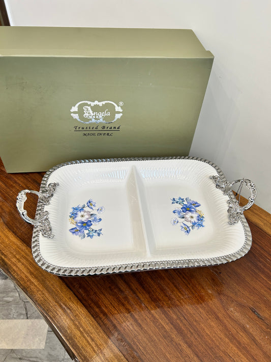 Angela Blue Rose Dish 1Pcs