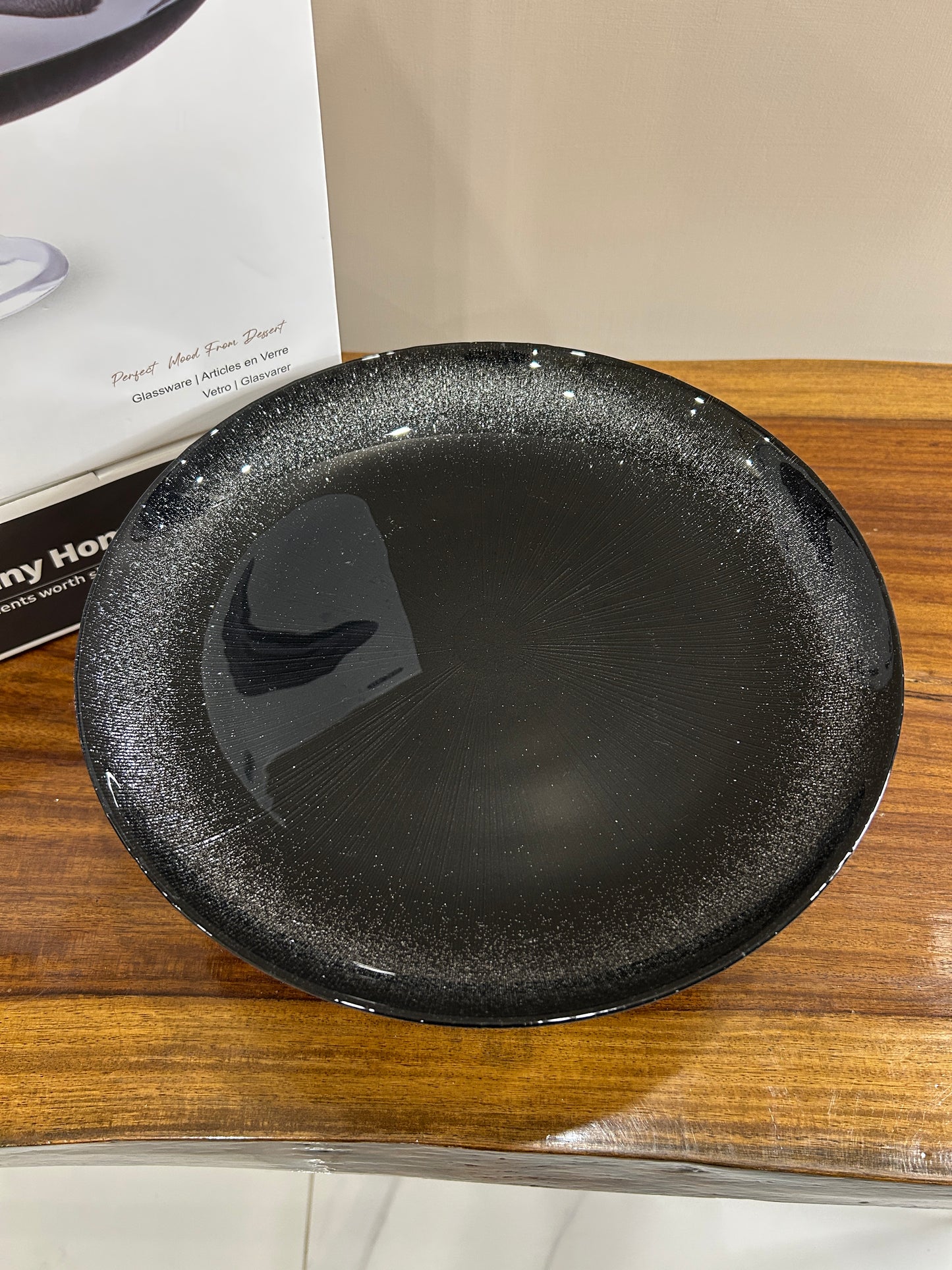 Danny Home Glass Cake Dish Star Black