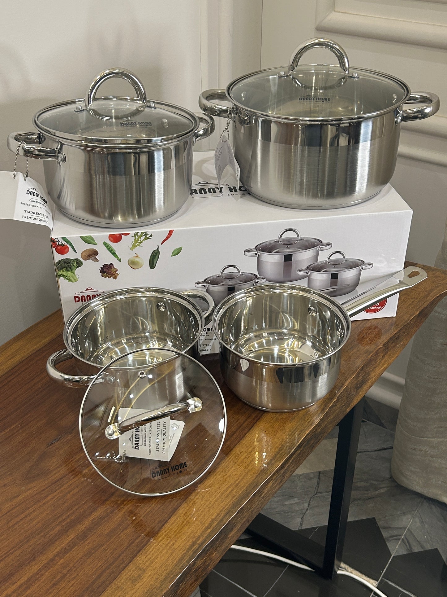 Danny Home Stainless Steel Cookware Set 7Pcs