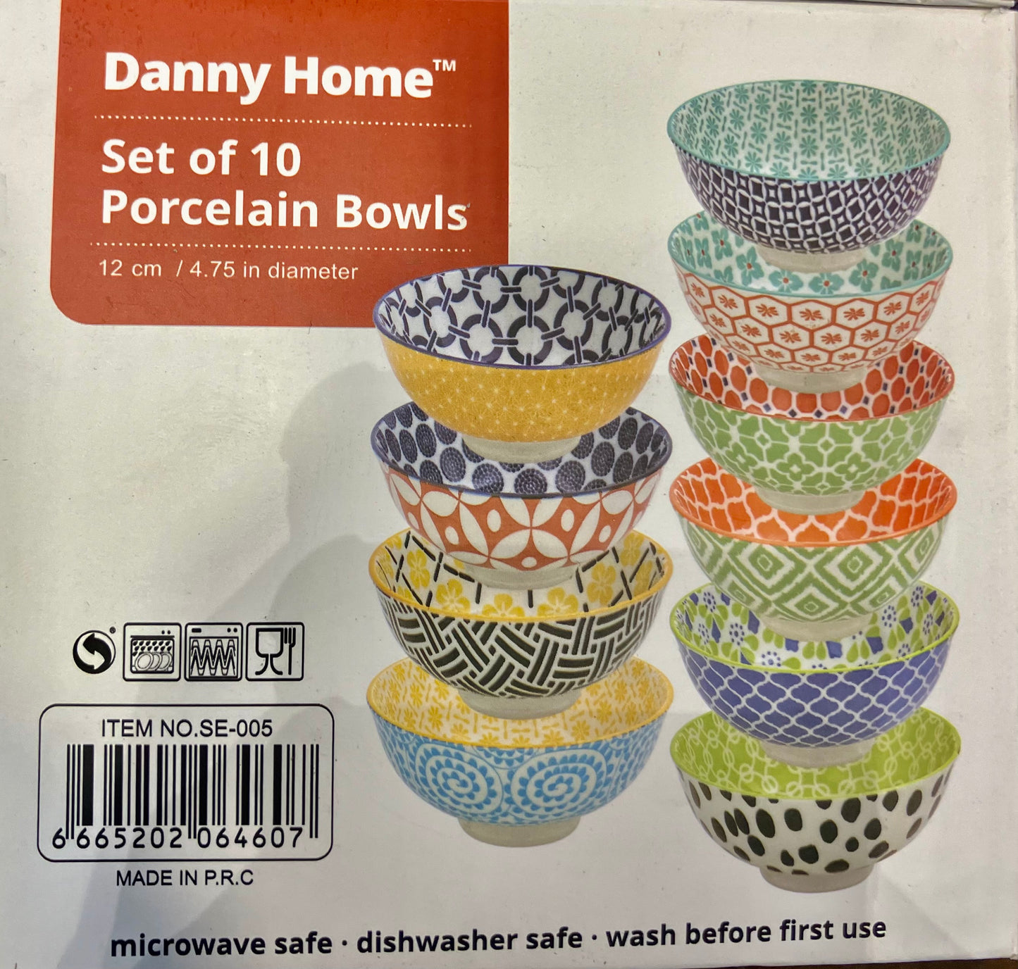 Danny Home Multicolour Porcelain Bowls (10Pcs)