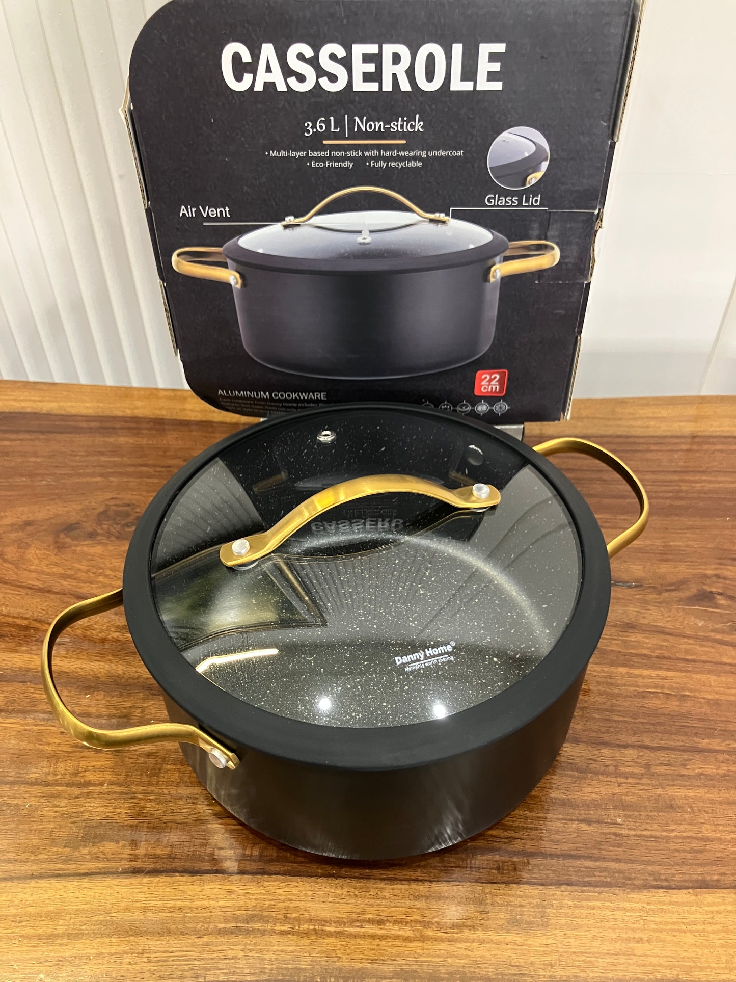 Danny Home Aluminium Non-Stick Casserole 3.6L