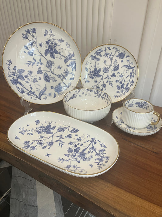 Danny Home Blue Gold Breakfast Set 32Pcs