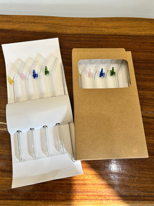 Butterfly Glass Straw 5Pcs