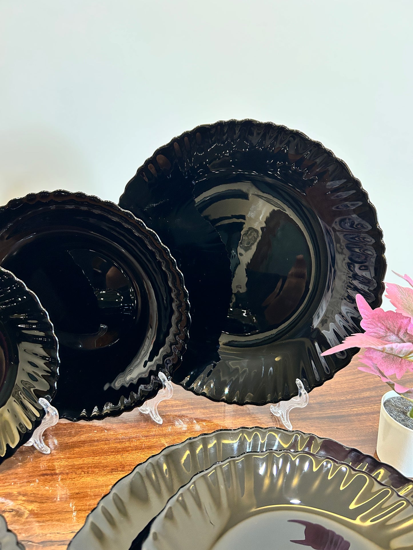 Danny Home Opal Plate Black Set 18Pcs