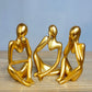 Resin Thinking Statue For Indoor Decor 3Pcs