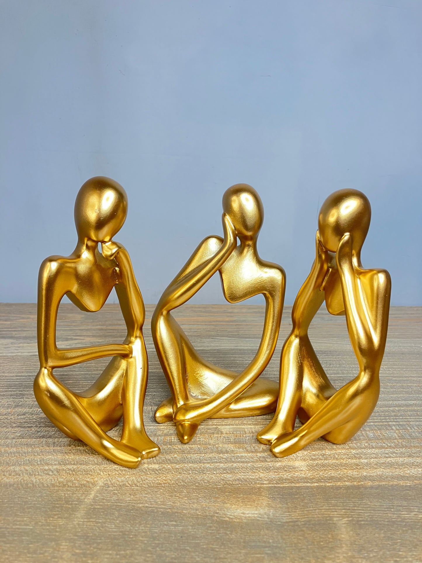 Resin Thinking Statue For Indoor Decor 3Pcs