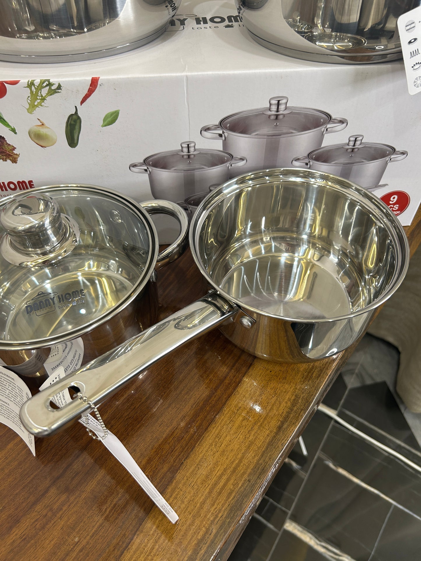 Danny Home Stainless Steel Cookware Set 9Pcs
