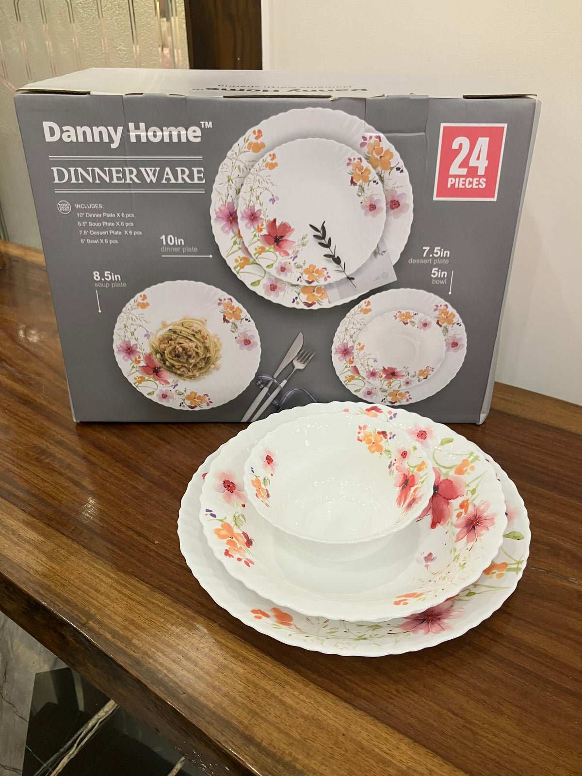 Danny Home Opal Autumn Fall Dinner Set 24Pcs