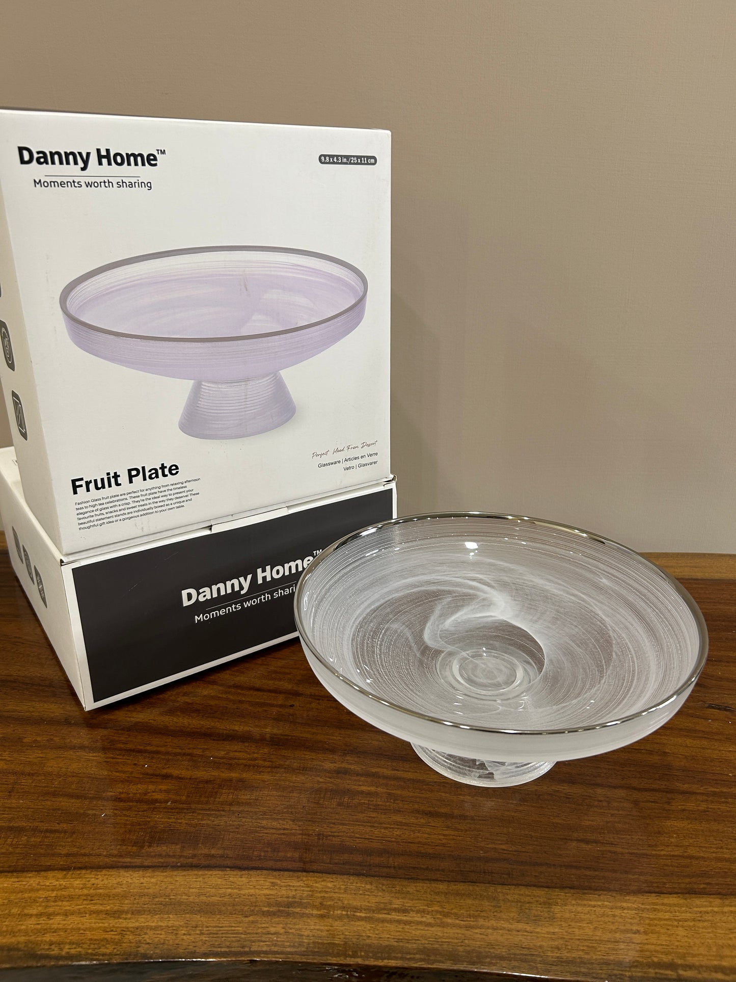 Danny Home Arctic Mist Glass Fruit Plate (Small)