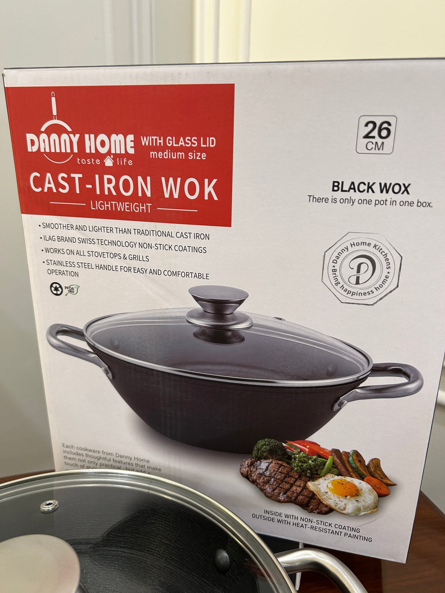 Danny Home Cast-Iron Wok 26CM