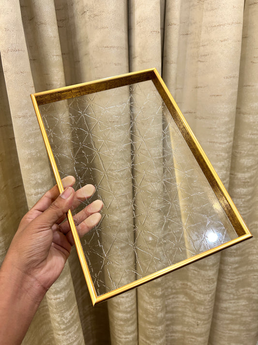 Golden Acrylic Tray Check 1Pcs