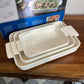Danny Home White Porcelain Bakeware Casserole 3Pcs