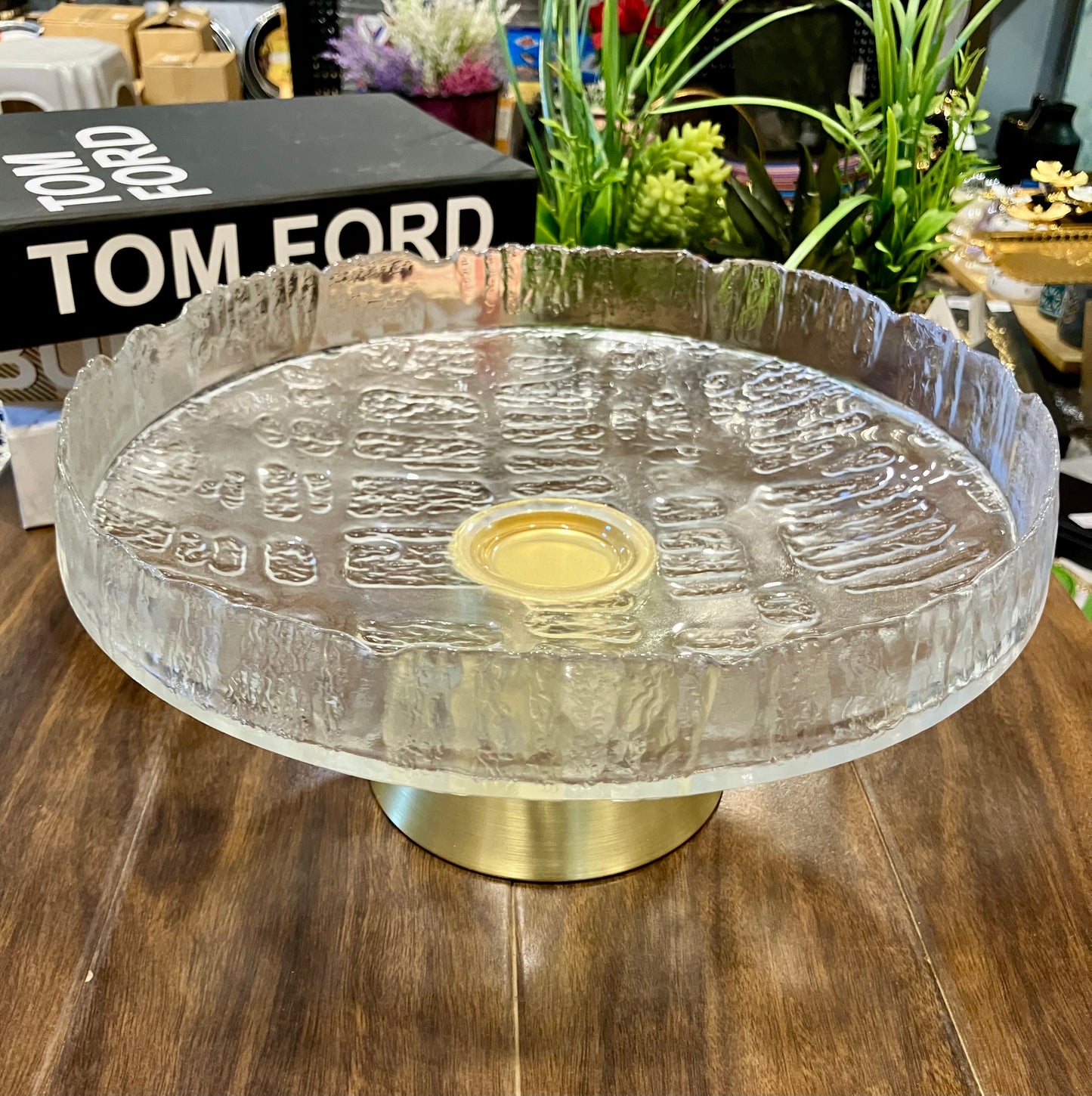 Fancy Glass Platter Large