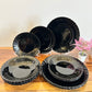 Danny Home Opal Plate Black Set 18Pcs