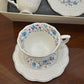 Premium Blue Floral Cup Saucer Set 12Pcs