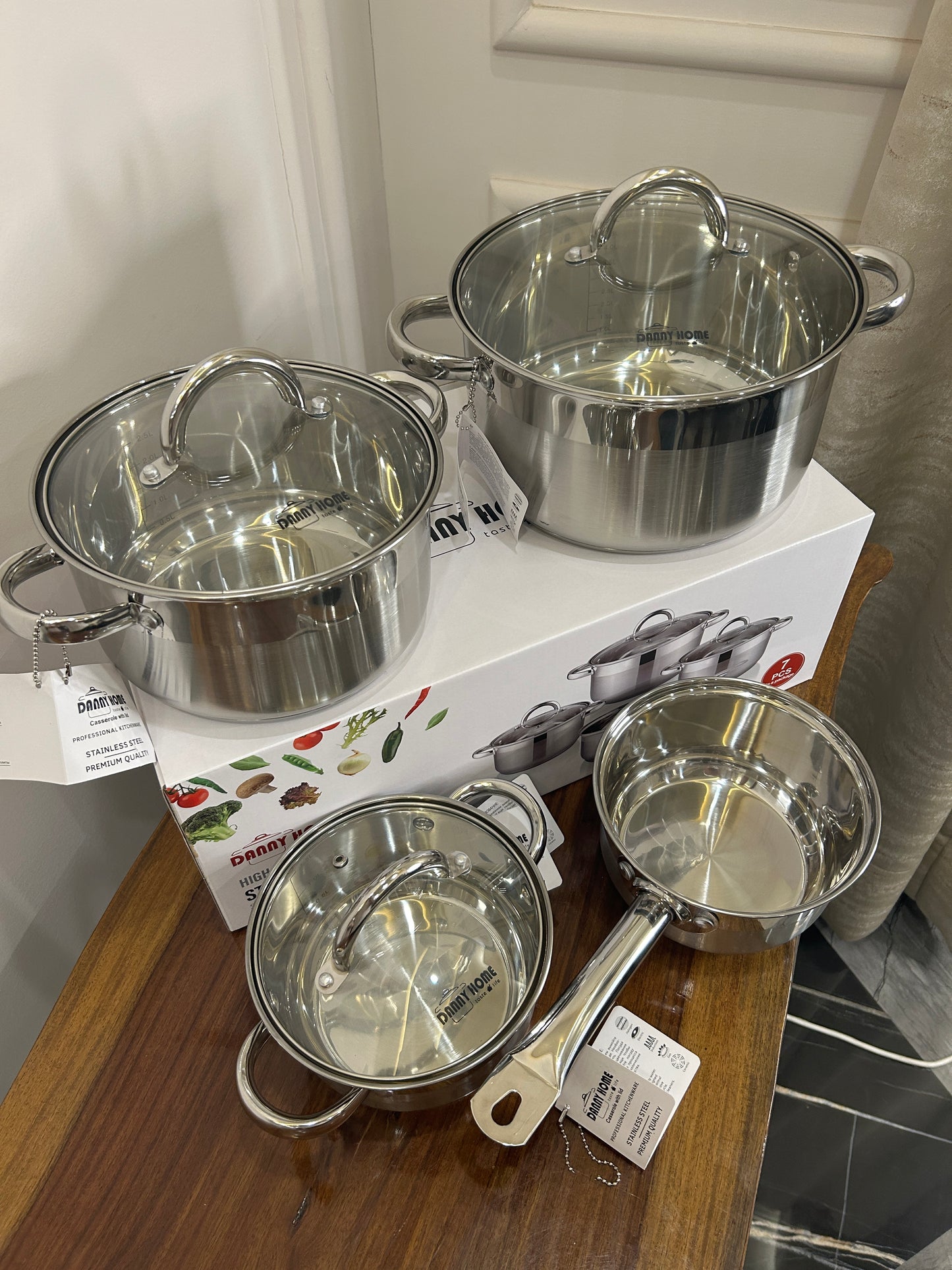 Danny Home Stainless Steel Cookware Set 7Pcs