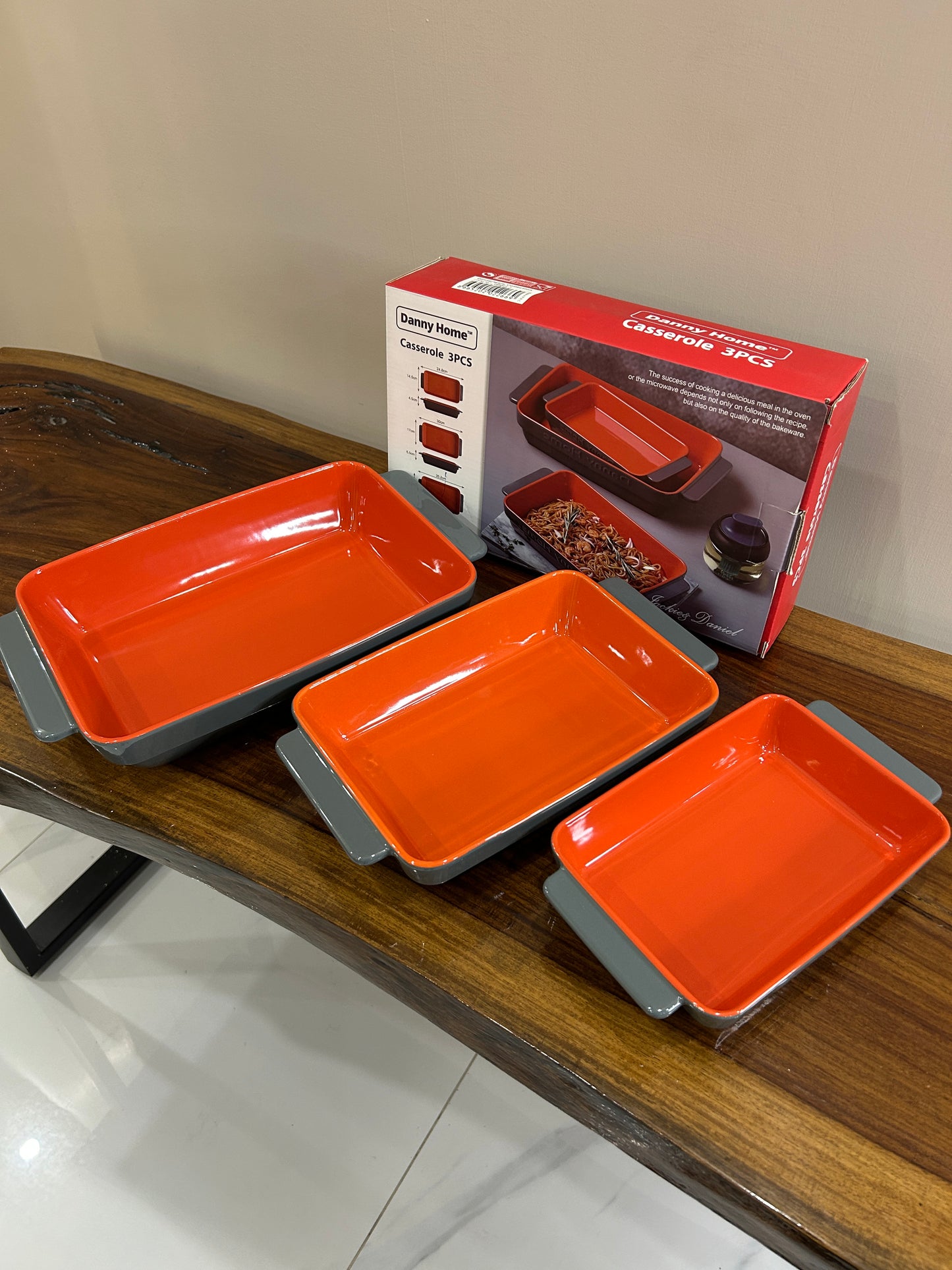 Danny Home Porcelain Casserole Set 3Pcs