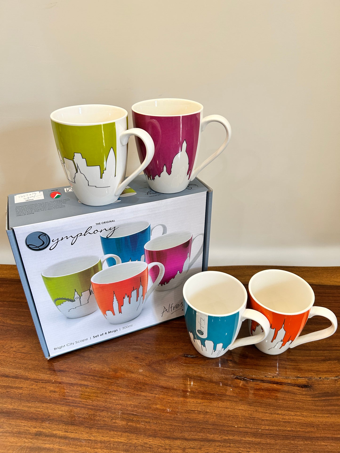 Symphony Bright City Mugs 4Pcs