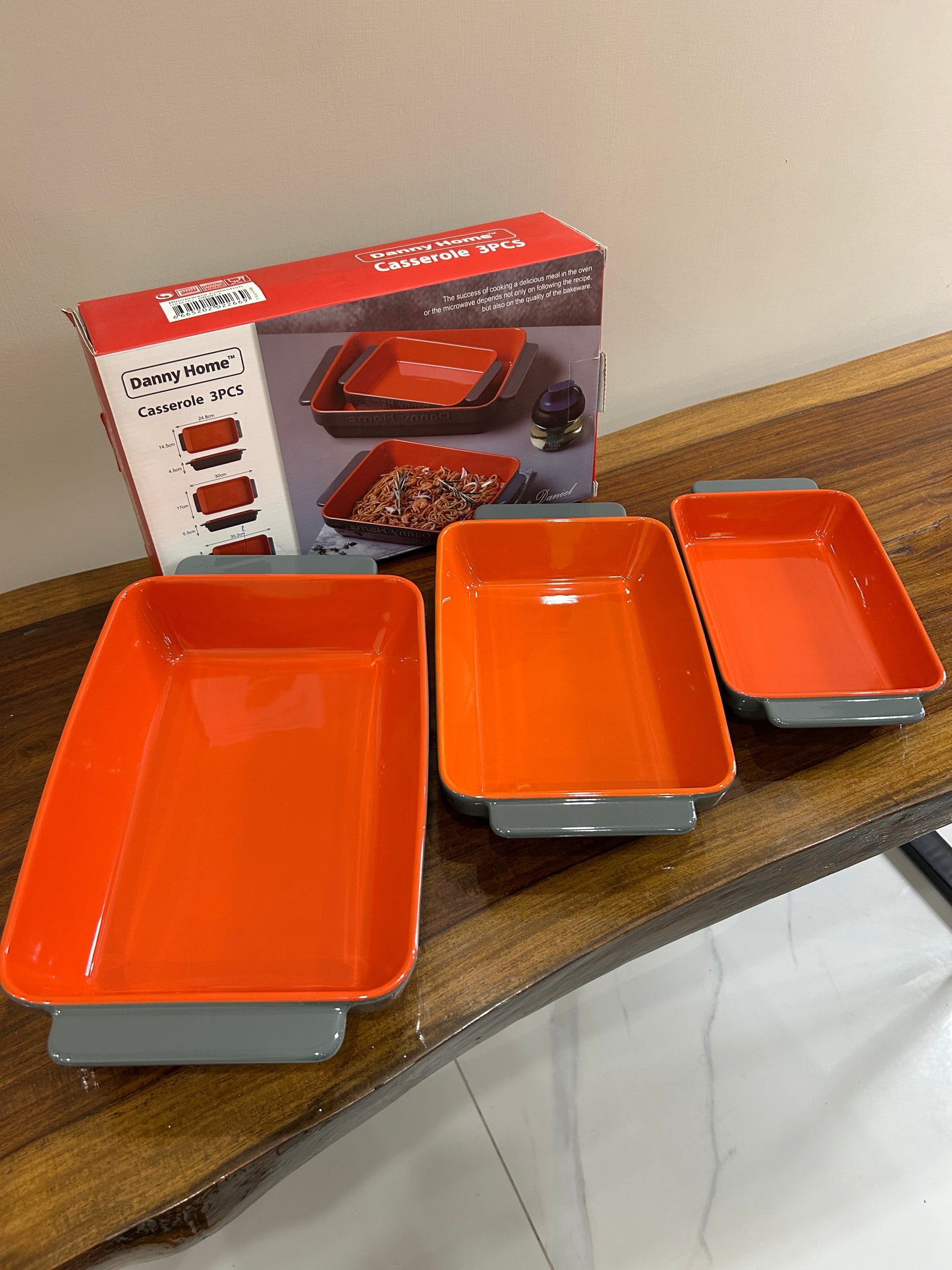 Danny Home Porcelain Casserole Set 3Pcs