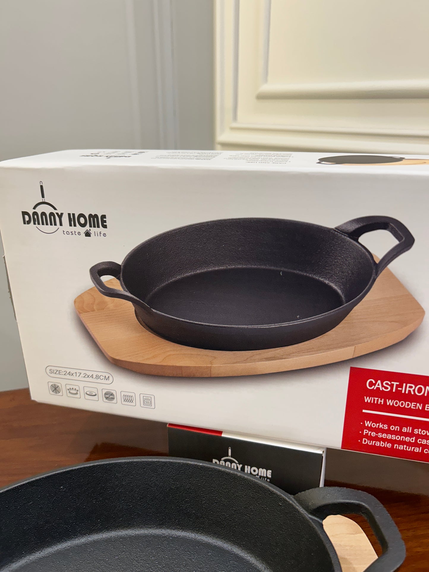 Danny Home Cast-Iron Skillet Oval Large 1Pcs