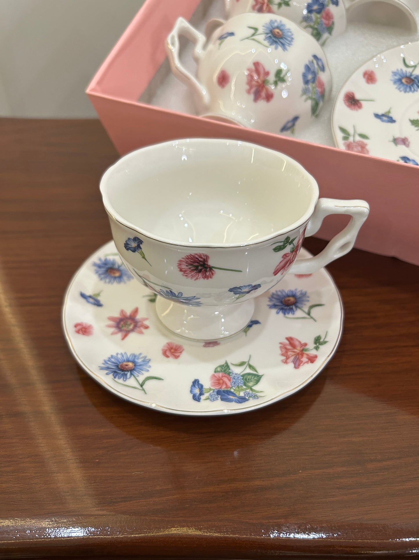 Premium Pastel Petals Cup Saucer Set 12Pcs