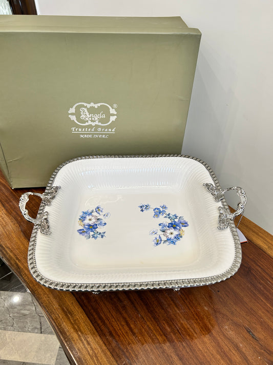 Angela Blue Rose Dish 1Pcs
